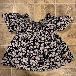 THEREABOUTS XXS (4/5) Girls Floral Blouse 100% Cotton Exclusive of elastic